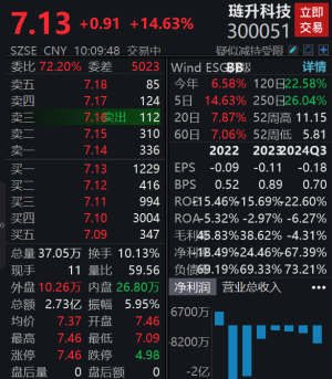 拟购买兴储世纪69.71%股份，琏升科技涨超14%据公告，经协商，公司拟推进发行股份及支付现金购买兴储世纪69.71%股份，并同时推进海南琏升科技有限公司募集配套资金事宜。  0 51分钟前